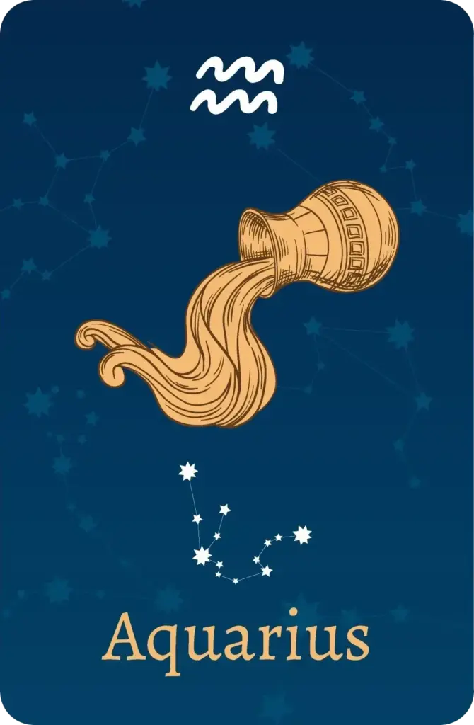 Astrologisch teken Waterman met voorstelling van de sterren