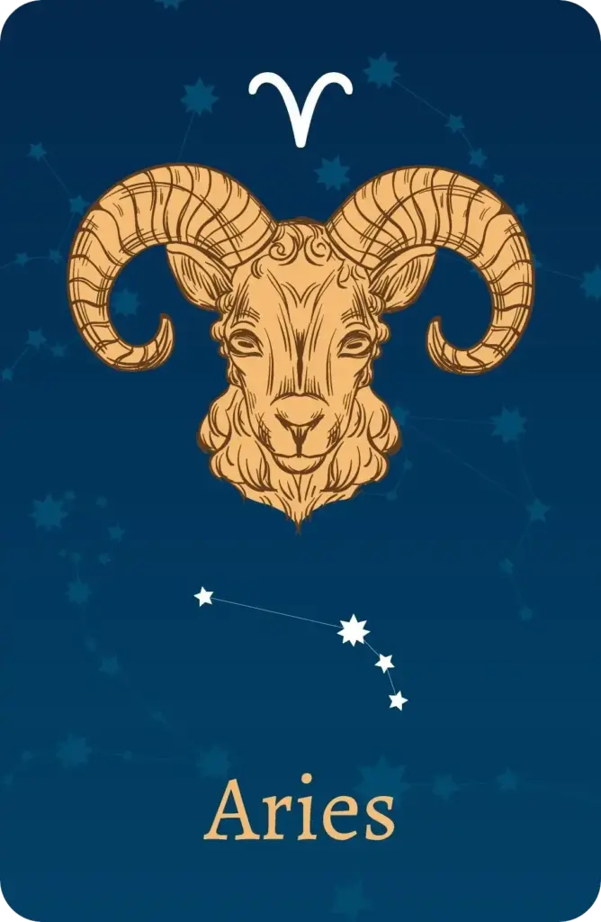 Dierenriemteken Ram met weergave van de sterren